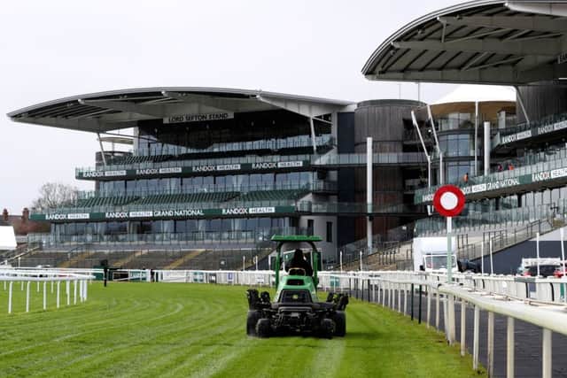 Preparations at Aintree ahead of the Grand National meeting.
