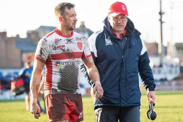 Hull KR's Danny McGuire, left, and Tim Sheens (SWPix)