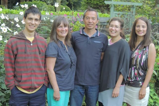 The Fan family: Daniel, Angela, Eric, Elise, Ailie. They started Study Links in Bradford, running homestay for students.