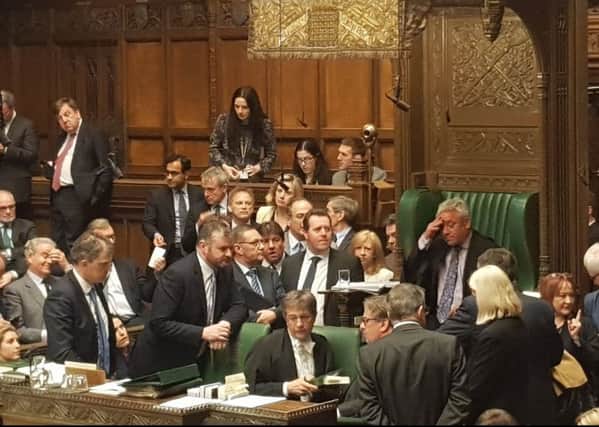 The perplexed scene in the House of Commons when Speaker John Bercow had to use his casting vote in a Brexit debate.
