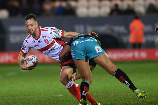 Hull KR's Danny McGuire goes on the attack against his former team. (PIC: Jonathan Gawthorpe)