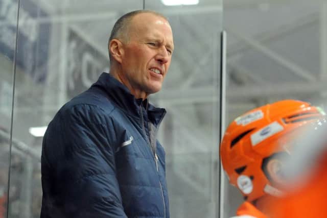 HURTING: Tom Barrasso couldn't quite get his side past Cardiff Devils. Picture: EIHL.Cardiff Devils.