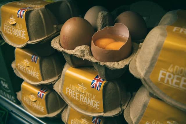 Pictures to show how this Easter, Morrisons are releasing rare double yolk eggs in boxes of four.