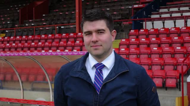 York City Commercial manager Chris Pegg at Bootham Crescent.