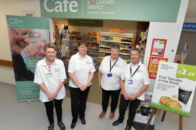 Royal Voluntary Service volunteers at Seacroft Hospital cafe, Leeds. Picture are Brenda Newton, Pamela Hardaker, Kathryn Mooney and Sandra Asquith. 

Picture: Bruce Rollinson