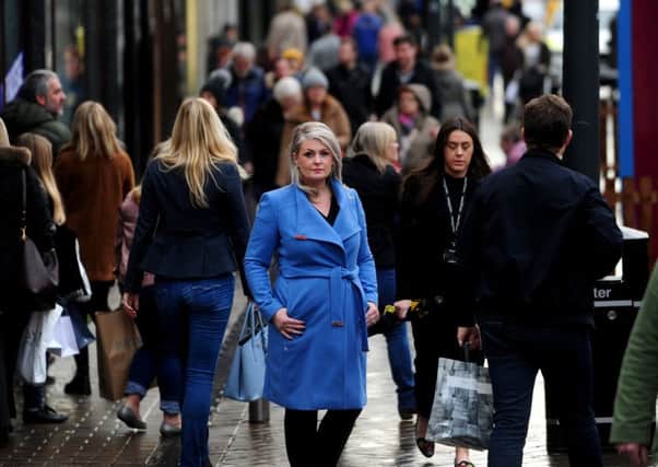 Retail consultant Kate Hardcastle is pictured on Briggate, Leeds, talking about the High Street. Picture: Simon Hulme