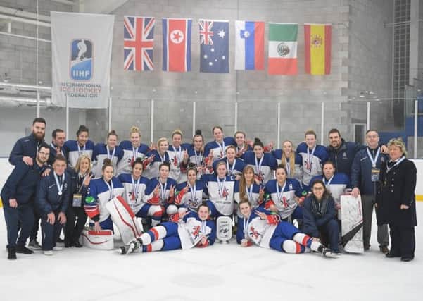The GB squad and support staff display their silver medals in Dumfries. Picture: Karl Denham/IHUK.