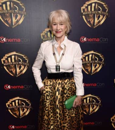 The red carpet white shirt - Find one fabulous skirt and all you need is a fitted shite shirt to create a simple statement red carpet look, as Helen Mirren demonstrates here at a presentation for The Good Liar in Las Vegas. (Chris Pizzello/Invision/AP)