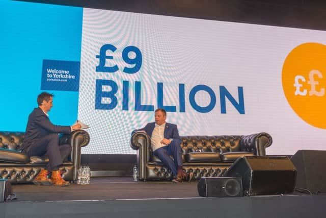 TV presenter Rob Walker talks to Welcome to Yorkshire commercial director Peter Dodd at this month's Y19 event where it was claimed that tourism is worth £9bn a year to Yorkshire.