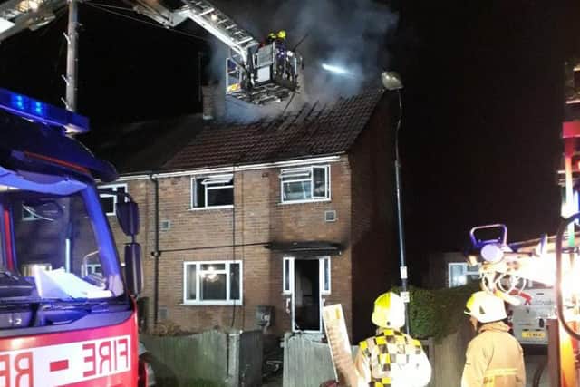 Three people were taken to hospital following the fire in Tollerton (Picture: Station manager Andy Creasey).