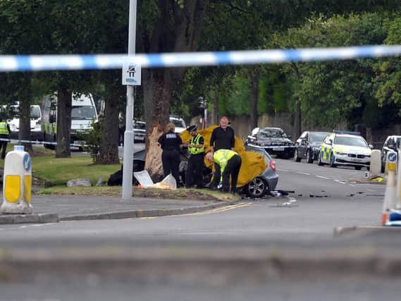 The scene of the fatal crash in Toller Lane, Bradford.