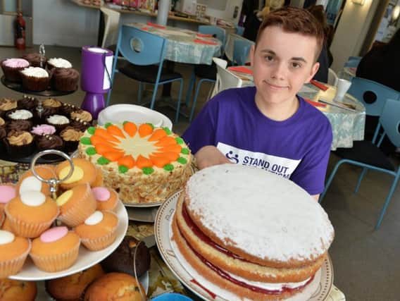 Jake Gill at the fundraising coffee morning.