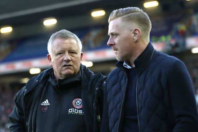 Sheffield United manager Chris Wilder, left, with Birmingham City counterpart Garry Monk prior to Wednesday's game at St Andrew's (Picture: David Davies/PA Wire).