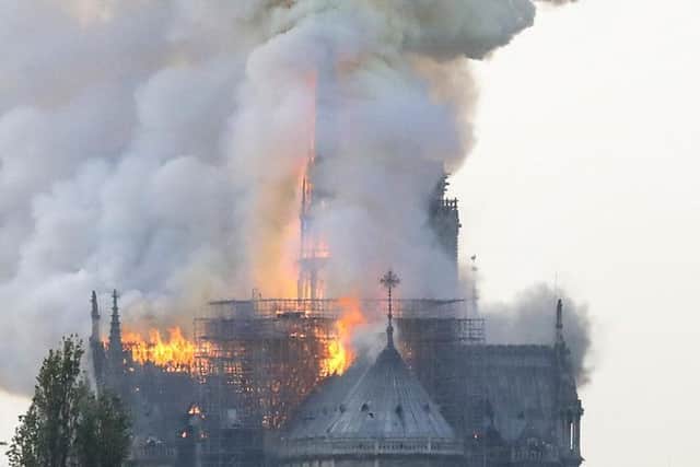Notre-Dame Cathedral is on fire.