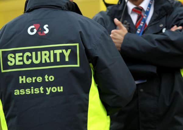 G4S Security guards. Pic: David Davies/PA Wire.