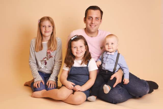 Amelia Clough, centre with dad Alan, sister Ellie-Rose and brother Harry Picture Tiny Feet Photography By Hollie