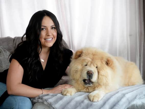 Nicki Dyson and her beloved chow Narla.