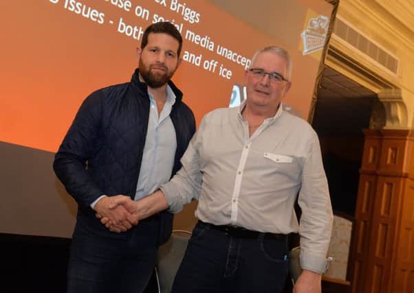 Sheffield Steelers' new head coach, Aaron Fox, left, with owner Tony Smith. Picture: Dean Woolley.