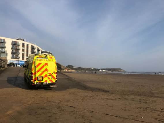Yorkshire Ambulance Service at Scarborough's north bay.