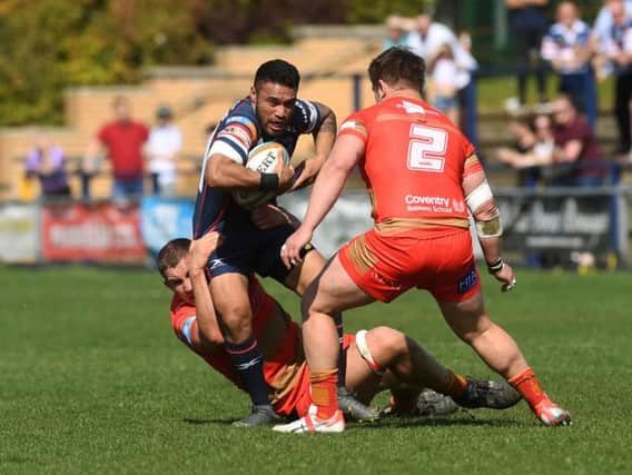 Doncaster's Dwayne Polataivao takes on Coventry (PIC: Johnathan Gawthorpe)
