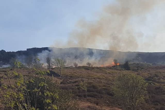 A picture of the flames on Ilkley Moor this Easter.