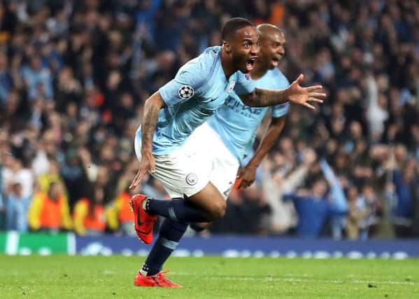 Raheem Sterling celebrates during the Champions League classic between Manchester City and Tottenham which exemplified the best of modern football.