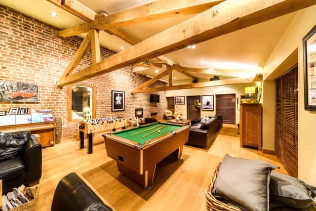 The games room in one of the barns