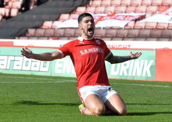 Alex Mowatt scored Barnsley's final goal as they won 3-0 at Plymouth Argyle (Picture: Bruce Rollinson).
