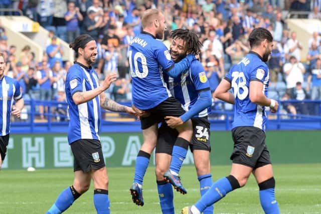 Barry Bannan celebrates giving Sheffield Wednesday the lead against Bristol City (Picture: Steve Ellis).