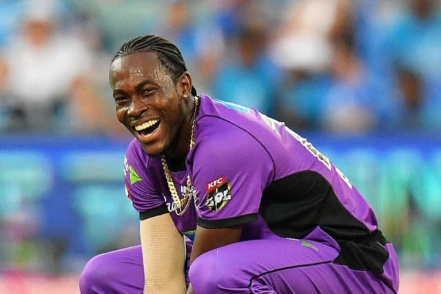 Jofra Archer in action for the Hobart Hurricanes in the Big Bash League. Picture: Daniel Kalisz/Getty Images