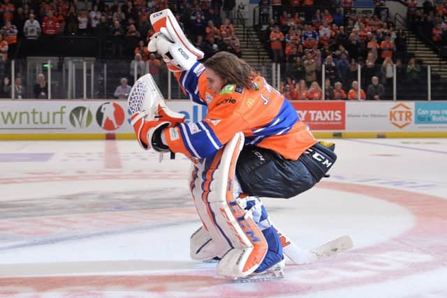 IN: Sheffield Steelers' netminder Jackson Whistle is expecgted to be back-up to Ben Bowns out in Slovakia. Picture: Dean Woolley.