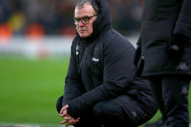 LEADING THE WAY: Leeds United head coach, Marcelo Bielsa. Picture: Dave Thompson/PA.