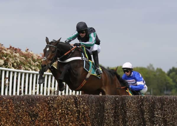Winners: Nico de Boinville and Altior clear a fence in Sandown's Celebration Chase.