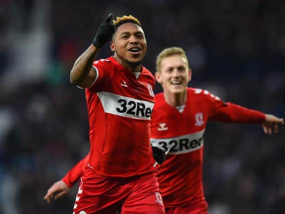 Britt Assombalonga's 39th-minute penalty ultimately gave Middlesbrough victory over Reading (Picture: Tony Marshall/Getty Images).