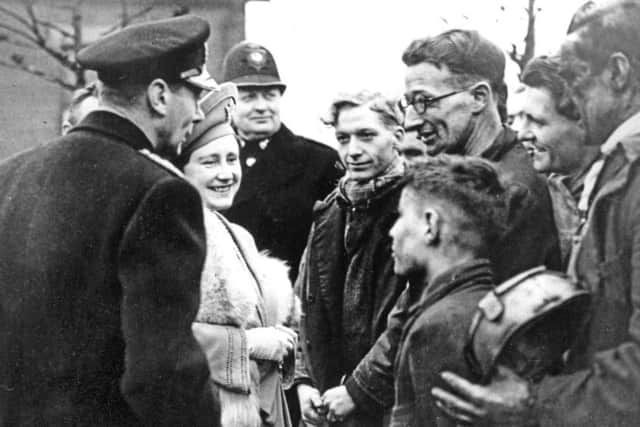 King George VI and Queen Elizabeth at Hickleton Colliery.