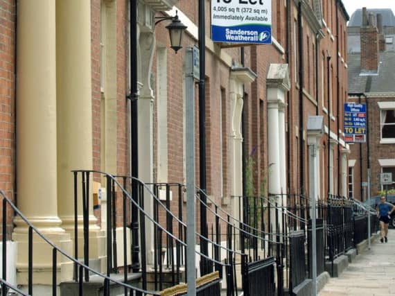 Georgian townhouses on Park Square in Leeds