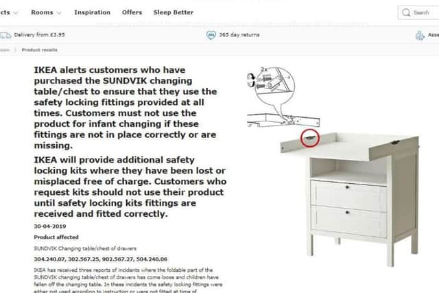 IKEA is warning customers to make sure the locks are engaged.