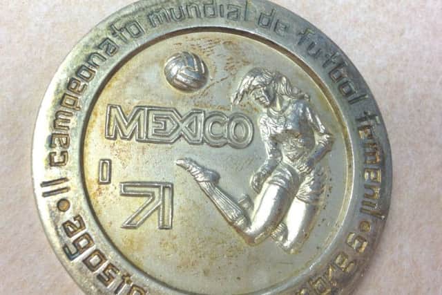 A medal from the 1971 unofficial women's world cup in Mexico. Picture sent by National Football Museum.