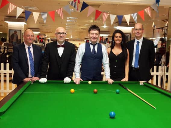 Jimmy White recently played snooker at department store Atkinsons to help it celebrate its 147th anniversary.