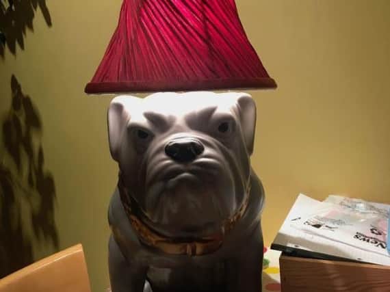 Julian Norton is the proud owner of a new lamp.