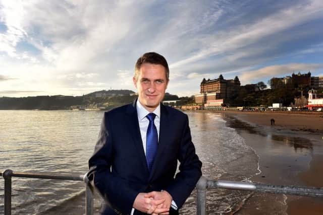 Former Defence Secretary Gavin Williamson in a visit to Scarborough where he was born.
