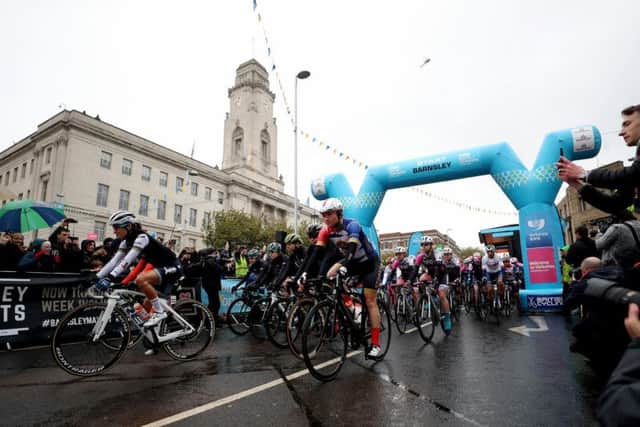 The start in Barnsley on day two of the 2019 Tour de Yorkshire. Picture by Chris Etchells.