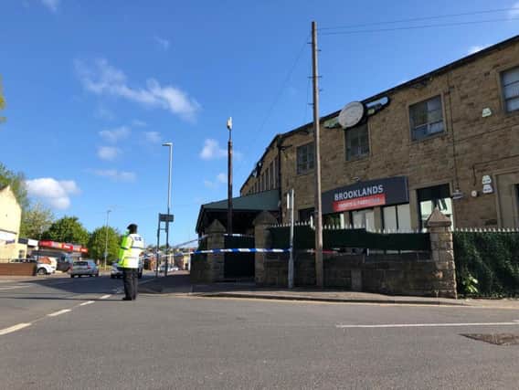 Brooklands bar on Bradford Road in Batley cordoned off by police after reports of an assualt in the early hours of the morning.