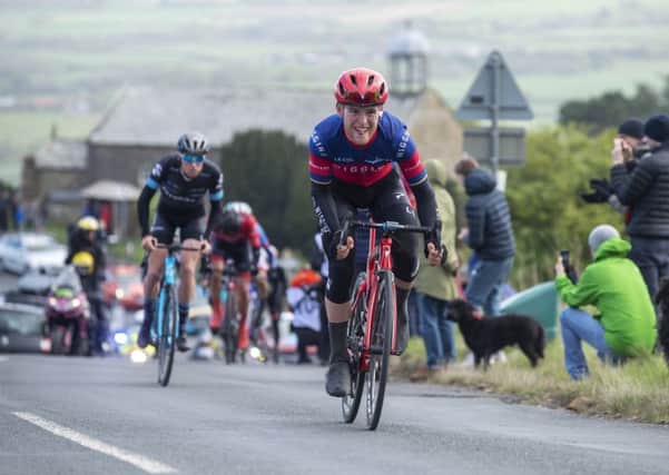 Tour de Yorkshire Stage 3: Bridlington to Scarborough
4 May 2019.
Rob Scott, Team Wiggins attack for the KOM on Cote de Hook House Farm.
Picture Bruce Rollinson