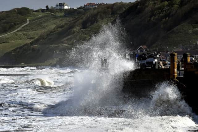 Heavy waves batter Scarborough's South Bay over the weekend.