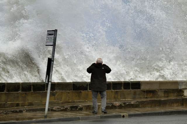 Heavy waves batter Scarborough's South Bay over the weekend.