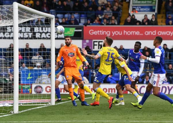 Stuart Dallas equalises for a second time for Leeds United but parity was the best status they enjoyed all afternoon before falling to a late Ipswich Town winner by Collin Quaner (Picture: Jonathan Gawthorpe).