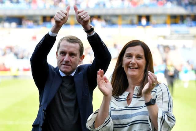 Huddersfield Town chairman Dean Hoyle salutes the fans after his final match in charge at the John Smith's Stadium that finished in a 1-1 draw with Manchester United (Picture: Anthony Devlin/PA Wire).