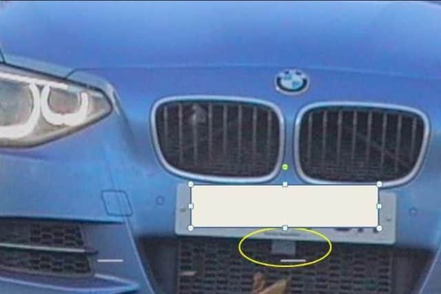 The jammer device located under the number plate (Photo: North Yorkshire Police)
