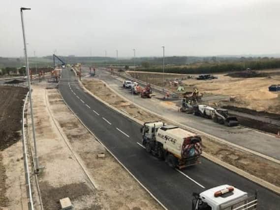 A picture of recent works on the link road included in a council report.